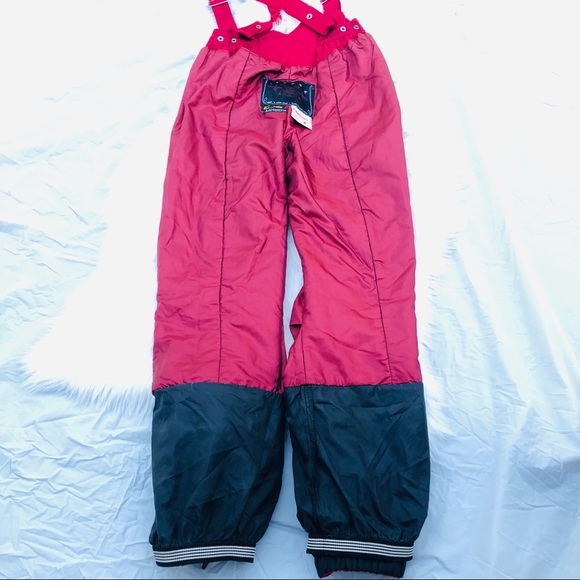 SPIDER KID Thinsulate Insulated Snow Pants Ski utility cargo Suspenders Burgundy - Picture 8 of 11